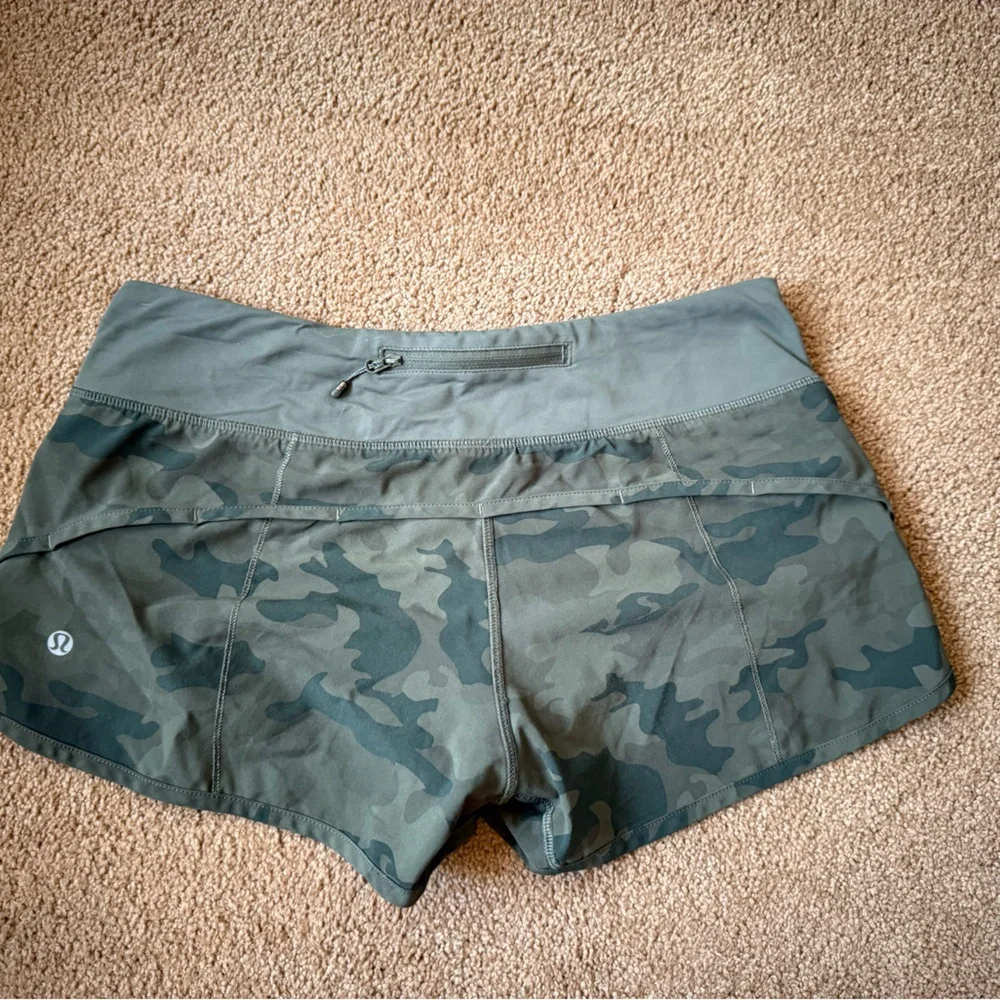 Lulu-B Athletic Shorts in Camouflage Green Speed Shorts - Picture 2 of 2